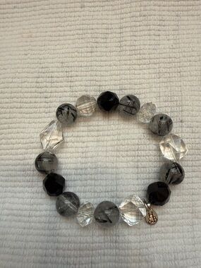 Hillberg & Berk Crystal Beaded Stretch Bracelet